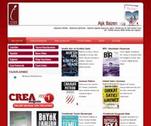 creakitap.com: Crea Kitap Yayıncılık
Crea Yayıncılık kazandırdığı eserlerle Türkiye okuyucusunun zihinsel, kültürel, bireysel eğitimine ve gelişimine katkıda bulunmak misyonuyla hareket eden genç istikrarlı bir yayınevidir.