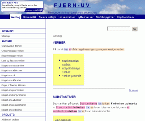 fjern-uv.dk: Weblog - Fjern-uv
Dansk som andetsprog, læseøvelser, grammatik med øvelser