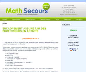 math-secours.com: MATH SECOURS - Accueil
Joomla - le portail dynamique de gestion de contenu