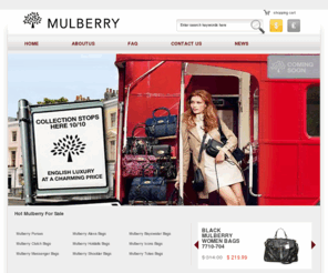 mulberrysale4u.com: Mulberry Sale, Mulberry Bags, Mulberry Alexa, Mulberry Handbags Sale 30%-50% Off! The Best Mulberry Sale Outlet Store Waiting For You!
On our Mulberry sale store, you can buy the best Mulberry bags, Mulberry handbags, our Mulberry sale store will bring you the highest quality Mulberry bags at a price that suits your budget. Mulberry sale outlet store now are waiting for you where you can save 30%-50%!