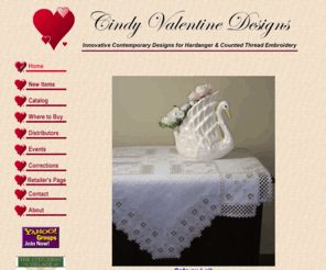 countedthread.com: Welcome to Cindy Valentine Designs!
Innovative Contemporary Designs for Hardanger and Counted Thread Embroidery