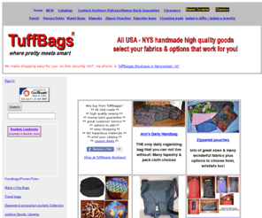 tuffbaggs.com: TuffBaggs where Pretty Meets Smart
Tuffbags are made in the USA, high quality, and uniquely designed to meet your hectic lifestyle. Tuff Bags are designed to keep you organized and have many options to add. Tuffbags Judaica features sephardic and traditional yarmulke for every simcha.