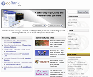 corank.com: coRank > A better way to get, keep and share the web you want!
