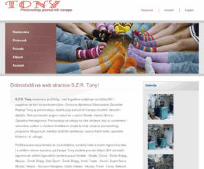 tonycarape.com: S.Z.R. Tony za proizvodnju čarapa
S.Z.R. Tony za proizvodnju čarapa