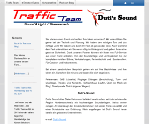 traffic-team.ch: Traffic Team - Traffic Team
Traffic Team ist ein Büsseracher Verein welcher Sound und Licht für Veranstaltungen vermietet.