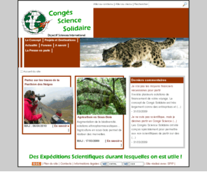 conges-science-solidaire.com: Congés Science Solidaire et Voyages Scientifiques
<p> Voyages Scientifiques et Congés Science Solidaire à Tahiti, au Japon, en Asie Centrale (Khyrgyzstan), en France et au Québec, Expéditions scientifiques, Camps Sciences Résidentiels, Residential Science Camps, Camps de Séjours Scientifiques, Séjours de Vacances Scientifiques.</p> 