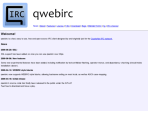 qwebirc.com: News - the qwebirc project
