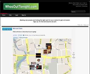 wereouttonight.com: WhosOutTonight.com - Meet People, Go Places and Find Parties
WhosOutTonight.com - Meet People, Go Places and Find Parties 