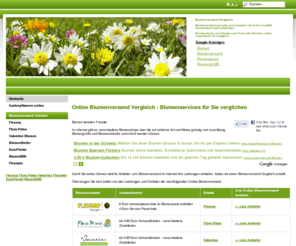 blumenversand-online-vergleich.de: Online Blumenversand Vergleich -  Blumenservices für Sie verglichen
Damit Sie sehen können welche Anbieter zum Blumenversand im Internet ihre Leistungen anbieten, haben wir einen Online Blumenversand Vergleich erstellt.