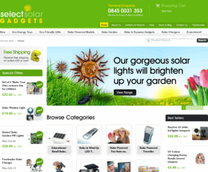 selectsolargadgets.com: Solar Powered Gadgets, Solar Toys & Gifts @ Select Solar Gadgets.
Visit Select Solar Gadgets for unique renewable power gifts. Browse for solar & dynamo powered toys, gifts & gadgets & beautiful garden lighting too.