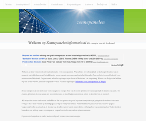 zonnepaneleninformatie.nl: Zonnepanelen | Informatie over zonnecollectoren in Nederland
Actuele informatie over zonnepanelen en toepassingen van zonne-energie