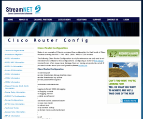 routerconfig.co.uk: Cisco 800, 1700, 2600, 3600, 7200 router configuration information
information and latest news about configuring Cisco routers