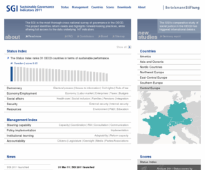 sgi-network.org: SGI – Sustainable Governance Indicators 2011
SGI - Sustainable Governance Indicators 2009.