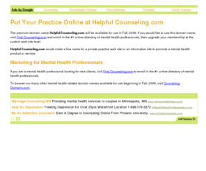 helpfulcounseling.com: Helpful Counseling - Helpful Counseling.com - Put Your Practice Online Now
Build your own therapy marketing web site at Helpful Counseling.com.