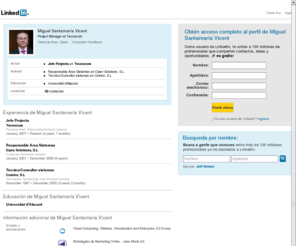 miguelsantamaria.com: Miguel Santamaría Vicent  | LinkedIn
View Miguel Santamaría Vicent's professional profile on LinkedIn.  LinkedIn is the world's largest business network, helping professionals like Miguel Santamaría Vicent discover inside connections to recommended job candidates, industry experts, and business partners.