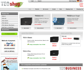 teo-shop.com: TEO - Shop
TEO-Shop - energieeffiziente Server und Mini-PCs aus der TEO-Serie. Hier können Sie alle TEO-Produkte online bestellen.