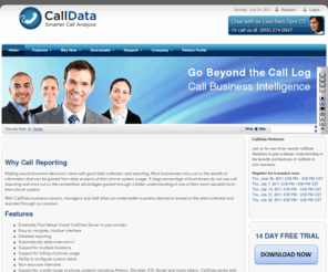 calldata.biz: CallData - Smarter Call Analysis, Call Reporting and Telecom Accounting
CallData is detailed call reporting, analysis and call accounting software designed for multiple phone systems including Allworx, Nortel, ESI and Shoretel. Download the free trial today. 