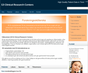 s3smo.se: S3 SMO Clinical Trials Sweden homepage
SMO, site management organisation in Sweden