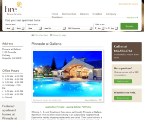 bregalleria.com: BRE Properties | Roseville, CA, Apartment Homes for Rent - Pinnacle at Galleria
Welcome to Pinnacle at Galleria Apartment Homes, a Roseville, California, apartment rental community professionally managed by BRE Properties.