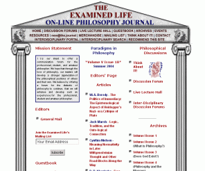 examinedlifejournal.com: The Examined Life on-Line Philosophy Journal
