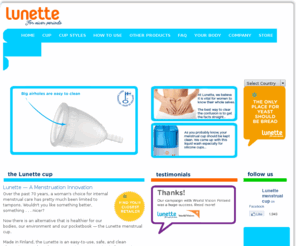 moodsmooth.com: Lunette menstrual cup - Home Page
Over the past 70 years, a woman's choice for internal menstrual care has pretty much been limited to tampons. Wouldn't you like something nicer?