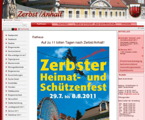 zerbst.de: Rathaus - Stadt Zerbst
Die offizielle Homepage der Stadt Zerbst (Anhalt) mit aktuellen Informationen aus den Bereichen Rathaus, Tourismus, Kultur und Freizeit sowie Wirtschaft