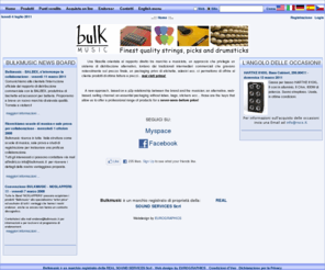 bulkmusic.it: BULKMUSIC - DISTRIBUZIONE ON-LINE DI CORDE PER CHITARRA E BASSO, PLETTRI E BACCHETTE PER BATTERIA
Bulkmusic, distribuzione di accessori e materiale di consumo per la musica professionale, amatoriale e per la didattica musicale: corde, plettri, bacchette ecc.