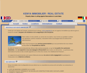 immobilienkenia.com: Kenya Immobilier - Kenya immobilier, Immobilier Kenya, KENYA IMMOBILIER,KENYA
Bienvenu chez Kenya Immobilier. Vous y trouverez grand choix de maisons à vendre et maisons à louer au Kenya ainsi que des appartement à vendre et appartement a louer au Kenya. Vous pouvez rechercher: de grandes maisons, de grand appa