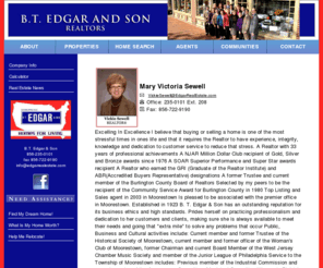 vickiesewell.com: For Moorestown realtors, Haddonfield realty, and Medford homes, go to the experts: B.T. Edgar and Son Realtors
B.T. Edgar and Son Realtors are the best for Moorestown realtors, Haddonfield realty, Medford homes, Merchantville properties, Mt. Laurel homes, Cinnaminson realtors, Delanco homes, Hainesport homes , New Jersey realtors, Moorestown properties