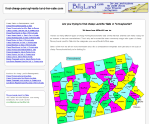 find-cheap-pennsylvania-land-for-sale.com: Find Cheap Pennsylvania Land for Sale | Are you looking for Cheap Pennsylvania Land for Sale?
Find Cheap Pennsylvania Land for Sale! We have lots of cheap Pennsylvania Land to choose from! Hunting Land, Farm Land, Ranch Land, Rural Land, Vacant Land, County Land, and more!