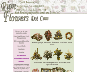 rionflowers.com: Rion Flowers, your all service floral supplier
Add Me! is the most popular website submission engine, and it's free