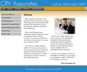 crv.co.uk: CRV Associates - Business Development, Project Management, ISO9001-2000 Implementation
Offering a range of management consulting services from Business Development to Project Management and ISO Certification