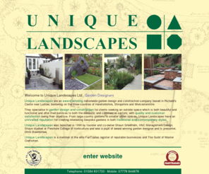 uniquelandscapes.co.uk: Garden Design and Construction, Shropshire, Herefordshire, Worcestershire
Award winning garden design and construction company, Shropshire, Herefordshire, Worcestershire.  Bespoke gardens in traditional and contempory styles.