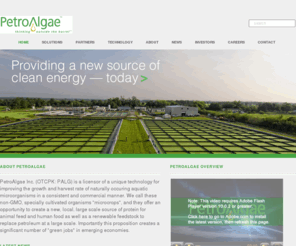 petroalgae.com: PetroAlgae (OTCBB:PALG)
PetroAlgae licenses the leading biomass production platform to create protein and biomass feedstock for fuel.