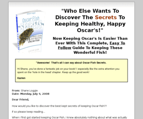 oscarfishsecrets.com: Oscar Fish Care -  Oscar Fish Care And Tips
Guide to keeping and breeding Oscar Fish - Tips on diseases (HITH), diet, and general Oscar care. 