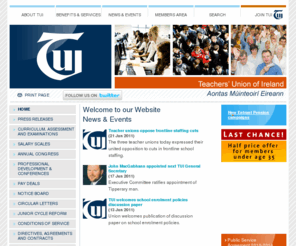 tui.ie: TUI, Teachers Union of Ireland, Teacher's Union, Representing Teachers & Lecturers, Education
Welcome to the TUI Website. The progressive, professional teachers' union, representing teachers and lecturers in Vocational Schools, Community Colleges, Community & Comprehensive Schools, Institutes of Technology, Further Education and other specialist areas. 