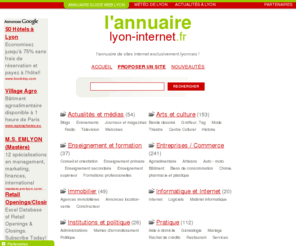 lyon-internet.fr: ANNUAIRE LYON : Annuaire de sites internet Lyon - liens en dur
ANNUAIRE LYON : Retrouvez les sites internet incontournables de Lyon et de la rgion lyonnaise, inscrivez gratuitement votre site web et bnficiez d'un lien en dur gratuit