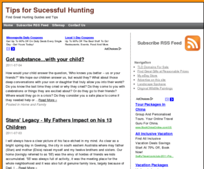 yourhunter.com: Tips for Sucessful Hunting
Find Great Hunting Guides and Tips