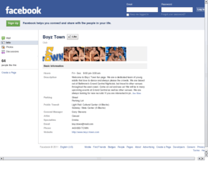 boyz-town.com: Incompatible Browser | Facebook
 Facebook is a social utility that connects people with friends and others who work, study and live around them. People use Facebook to keep up with friends, upload an unlimited number of photos, post links and videos, and learn more about the people they meet.