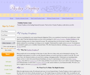 paydayprophecy.com: Payday Prophecy - The Leading Financial Forecaster - Christian Payday Loans
Payday Prophecy is the leading financial forecaster.  Find out how Payday Prophecy could advise your life.