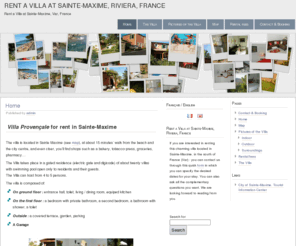 villa-sainte-maxime.com: RENT A VILLA AT SAINTE-MAXIME, RIVIERA, FRANCE
Villa Provençale for rent in Sainte-Maxime   The villa is located in Sainte Maxime (see map), at about 15 minutes' walk from the beach and the city