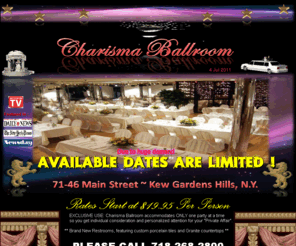 charismaballroom.com: Charisma Ballroom
Catering hall for all occasions Rates Start at $19.95 Per Person **Must See**