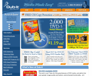 dub-it.com: DVD Copy, DVD Rom Replication, DVD 5 Replication, DVD 9 Replication, CD DVD Replication
DVD Copying at Dub-It. Specializing in DVD rom replication, DVD 5 replication, DVD 9 replication and CD DVD replication