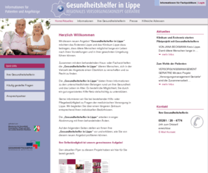 gesundheitshelferin-lippe.de: Gesundheitshelfer in Lippe » Regionales Versorgungskonzept Geriatrie ist ein neues Angebot von Ärztenetz und Klinikum im Kreis Lippe. » Home/Aktuelles
Regionales Versorgungskonzept Geriatrie ist ein neues Angebot von Ärztenetz und Klinikum im Kreis Lippe. Im Mittelpunkt des Projektes stehen ältere Menschen mit chronischen Erkrankungen, die regelmäßig in haus- und/ oder fachärztlicher Behandlung sind.