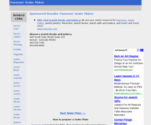 sederplates.net: Seder Plates - Passover
On-line resource for Passover Seder Plates and Passover