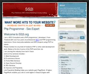 ss2i.org: Php programmer | Freelance Programmer Thailand | Bangkok | SEO
Php programmer | Freelance Programmer Thailand | Bangkok | SEO