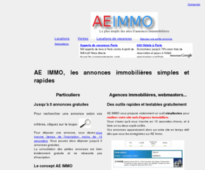 aeimmo.com: Site d'annonces immobilières
Annonces immobilieres gratuites. Publication d'annonces gratuite pour particulier et agence. Création de site d'agence immobiliere.