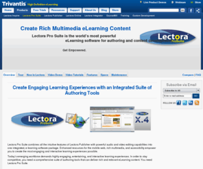 lectoraprosuite.com: eLearning Software for Developing online courses | Lectora Pro Suite
Trivantis eLearning software, Lectora Pro Suite, utilizes powerful authoring and content tools to develop eLearning courses for web-based training.