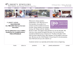 libertyjewelry.com: The Rhode Island Convention Center offers a comprehensive menu of services from telephone, internet, cleaning, plumbing and electical services to copying, faxing, printing, package shipping, catering,and audio visual needs.
Liberty Jewelers is a complete jewelry emporium in Malden, MA offering diamond and colored stone rings, bracelets, necklaces, earrings and more with a full-service repair shop with a viewing window . We provide appraisal services for both insurance and estate purposes.