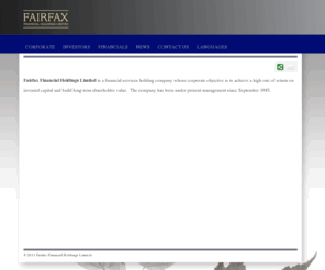 fairfax.ca: Fairfax Financial Holdings Limited
Fairfax Financial Holdings Limited Corporate Internet Presence